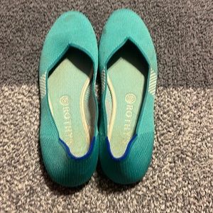 Rothy's Womens Calypso Teal Round Toe Slip On Comfort Ballet Flats Size 10